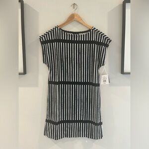 target black and white striped dress Knit Strapeless Stripe Tube Maxi Dress Black White Stripe / XS